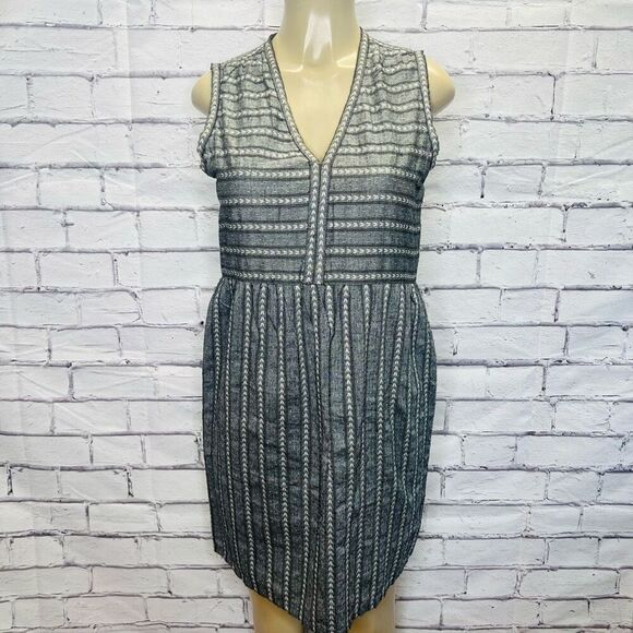 Max Studio Womens Gray Striped Sleeveless A Line Dress Size XS - Picture 1 of 8